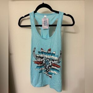 Light Blue Western Tank Top